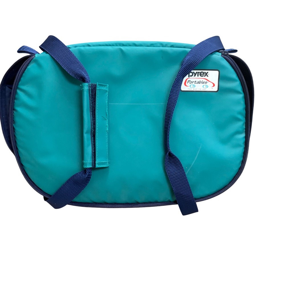 Pyrex Portables Insulated Thermal Casserole Carrier Bag Teal Navy Blue
